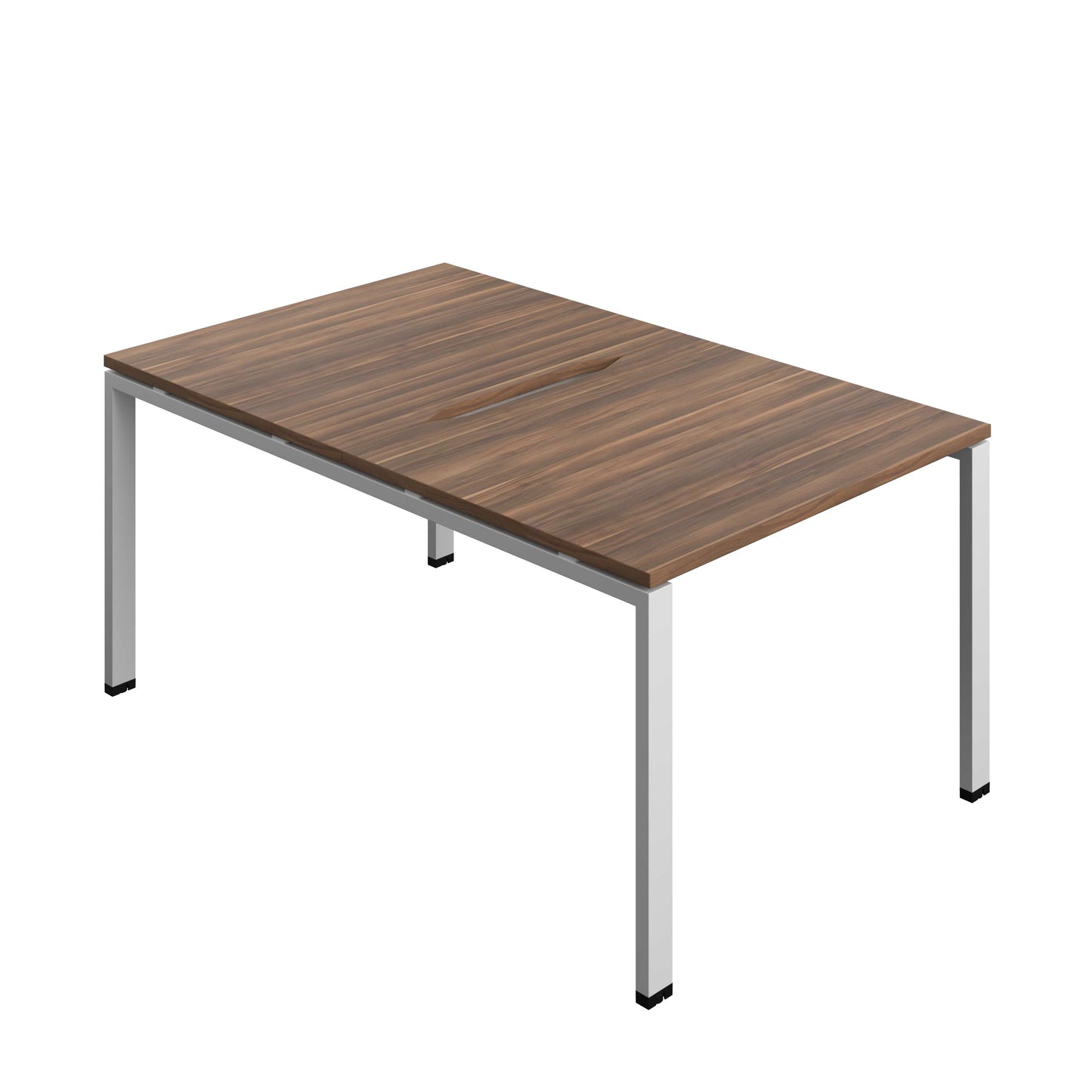 Synergy Bench with Cut Out: 2 Person (FSC) : Goal Post Leg : 1000 | 800 | Dark Walnut/Silver