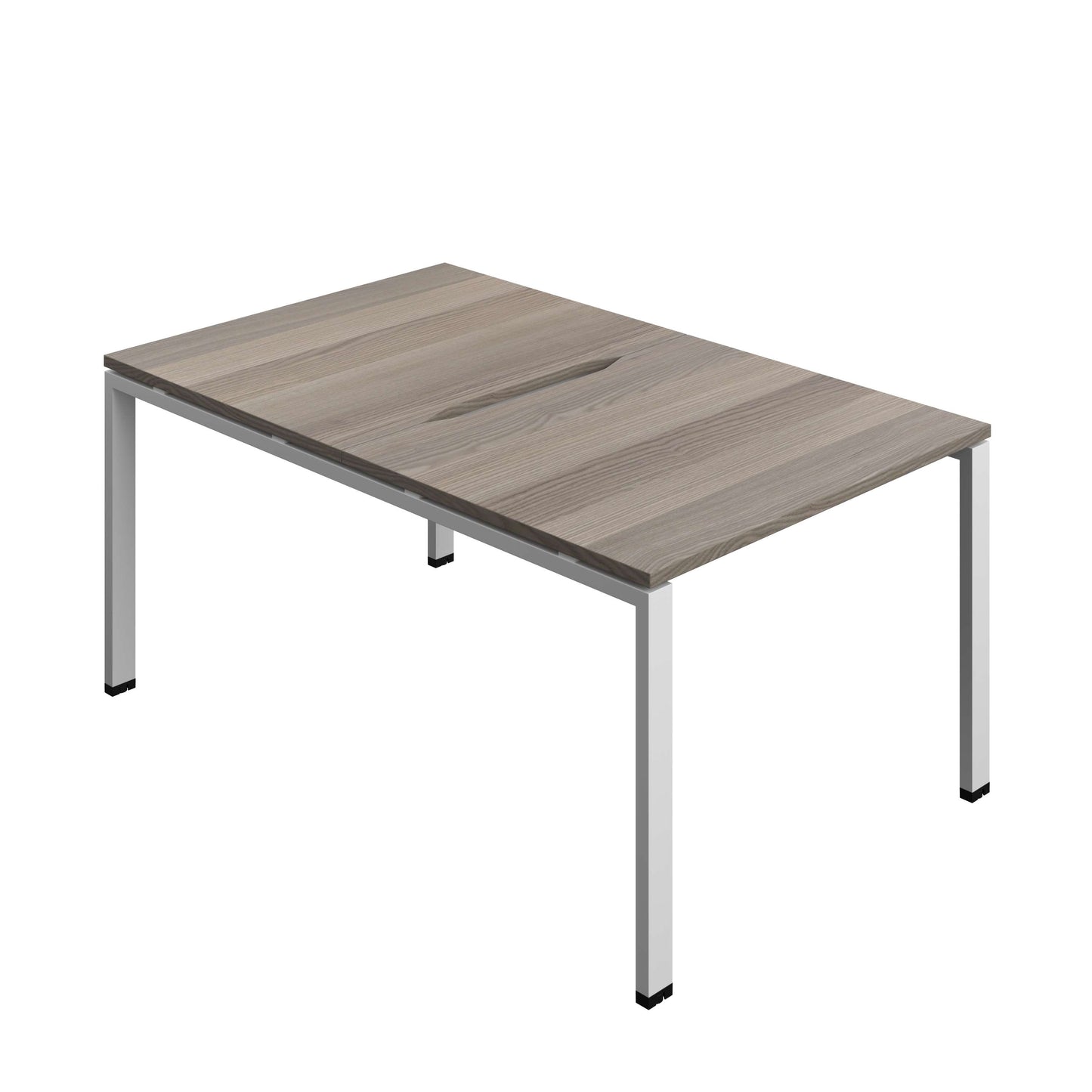 Synergy Bench with Cut Out: 2 Person (FSC) : Goal Post Leg : 1000 | 800 | Grey Oak/Silver