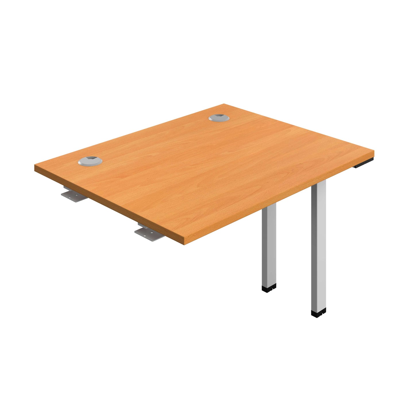 Synergy Bench Extension with Cable Ports: 1 Person (FSC) : 1000 | 800 | Beech/Silver