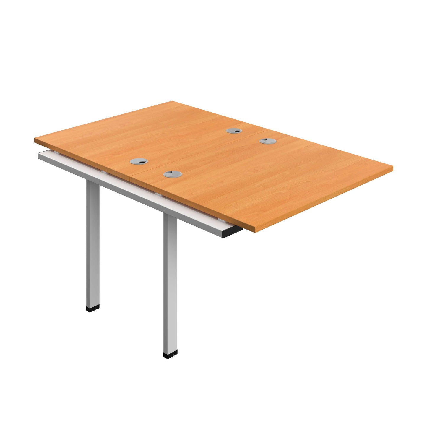 Synergy Bench Extension with Cable Ports: 2 Person (FSC) : 1000 | 800 | Beech/Silver