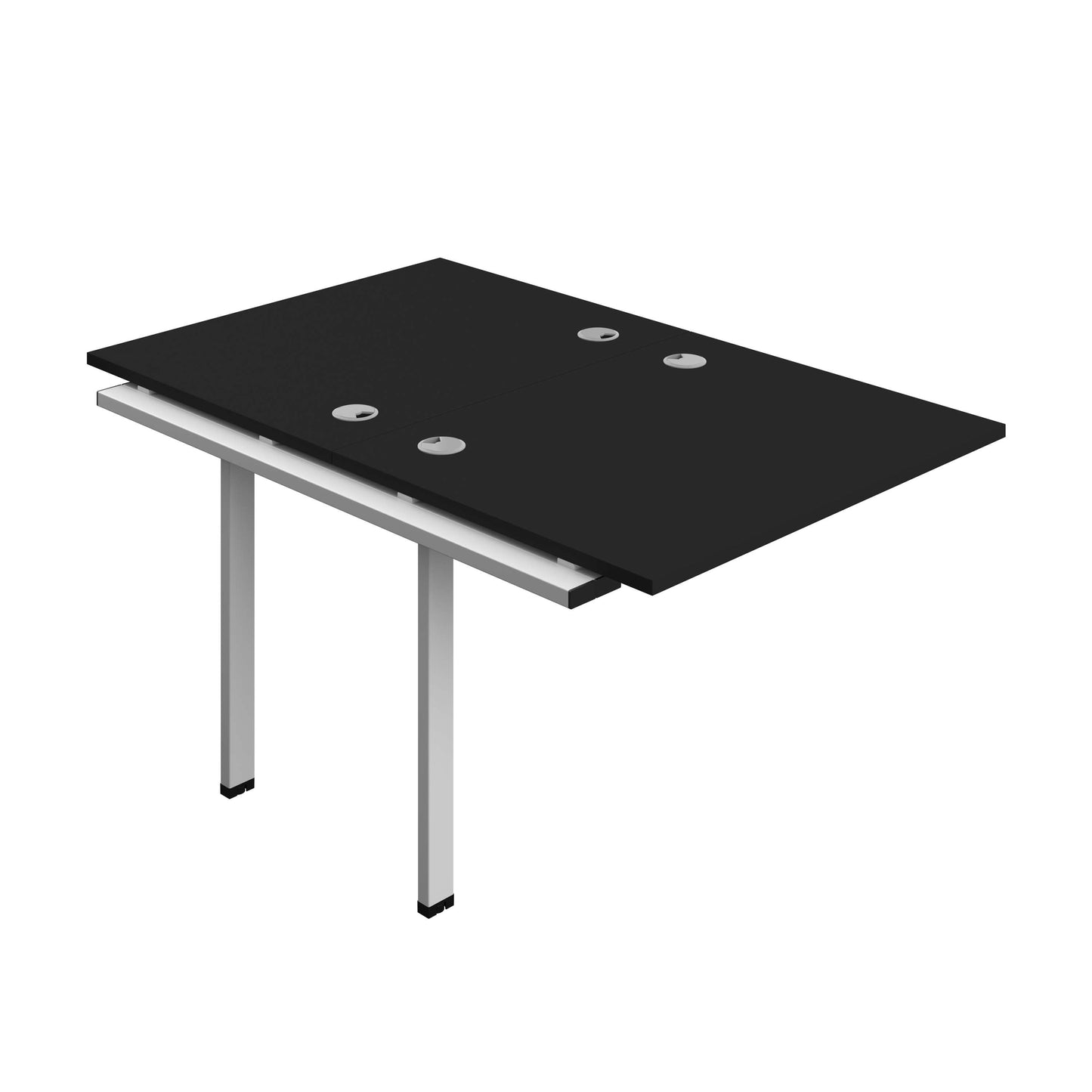 Synergy Bench Extension with Cable Ports: 2 Person (FSC) : 1000 | 800 | Black/Silver
