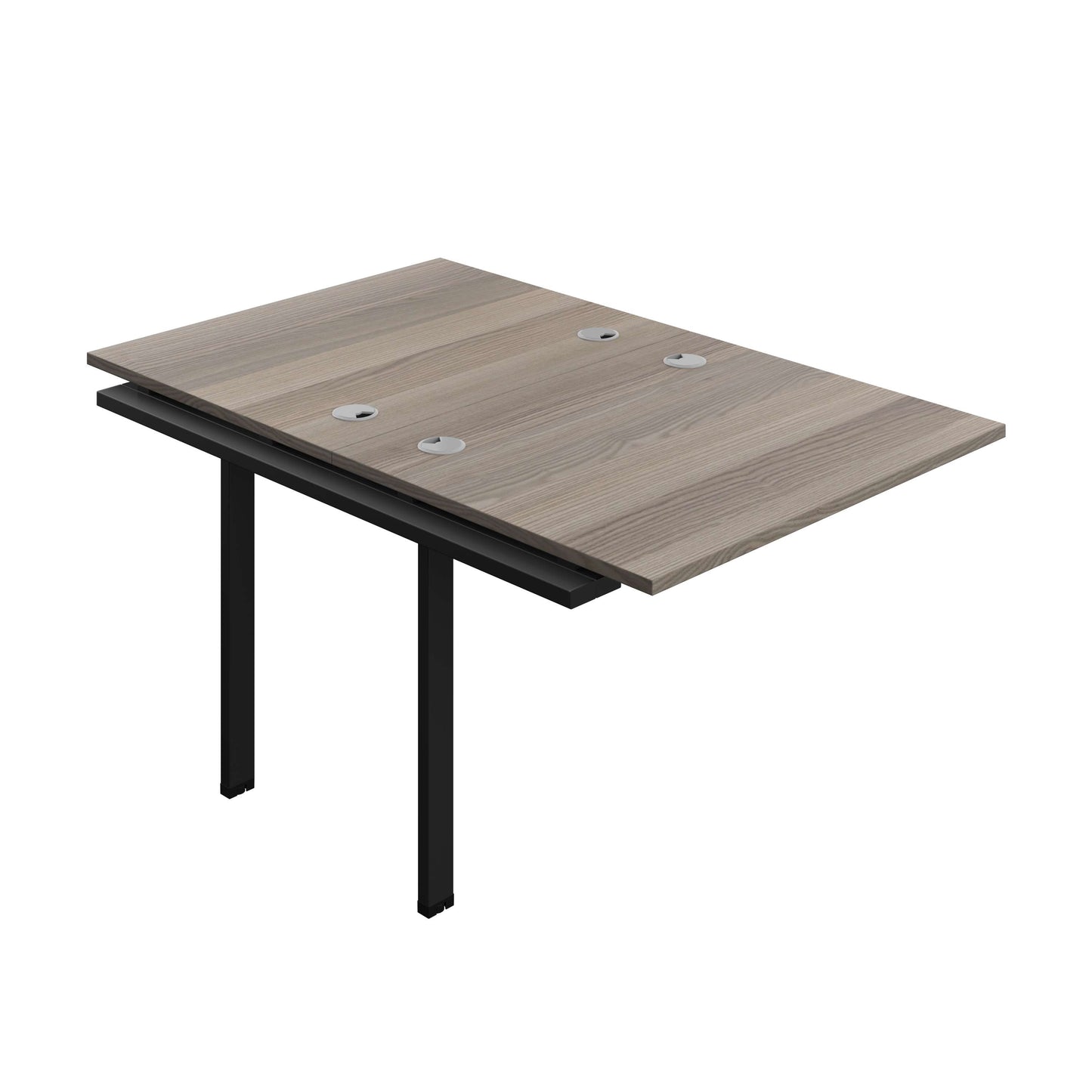 Synergy Bench Extension with Cable Ports: 2 Person (FSC) : 1000 | 800 | Grey Oak/Black