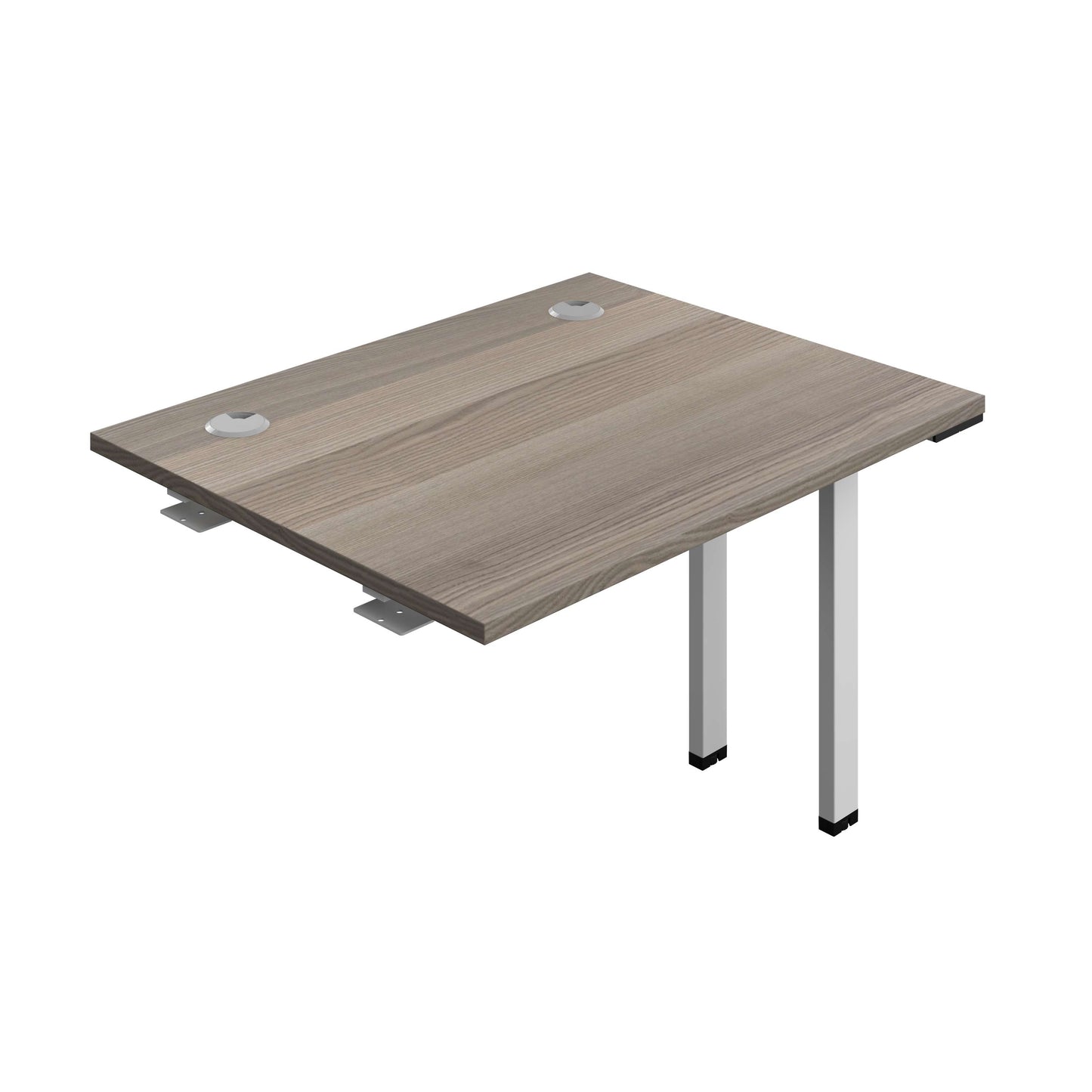 Synergy Bench Extension with Cable Ports: 1 Person (FSC) : 1000 | 800 | Grey Oak/Silver