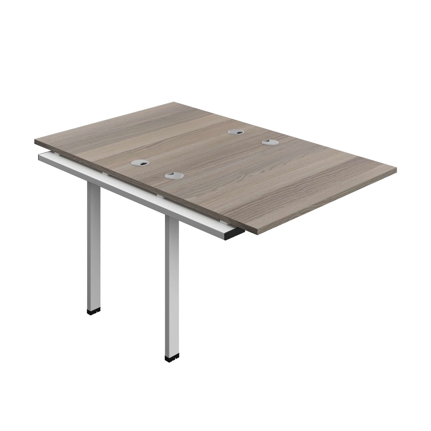Synergy Bench Extension with Cable Ports: 2 Person (FSC) : 1000 | 800 | Grey Oak/Silver