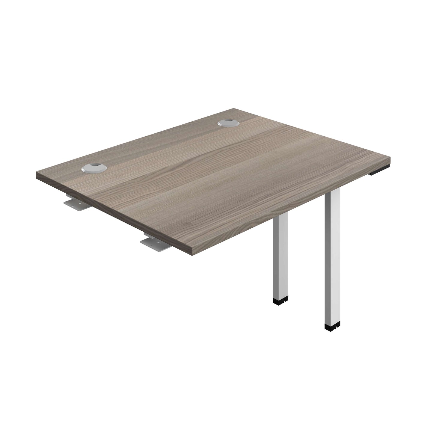 Synergy Bench Extension with Cable Ports: 1 Person (FSC) : 1000 | 800 | Grey Oak/White