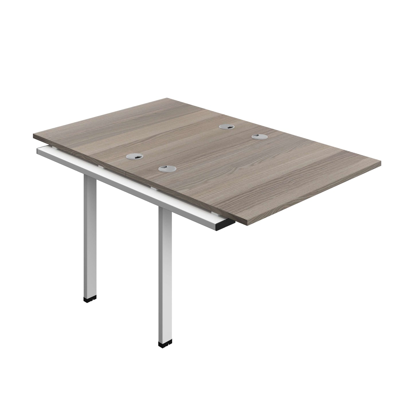 Synergy Bench Extension with Cable Ports: 2 Person (FSC) : 1000 | 800 | Grey Oak/White
