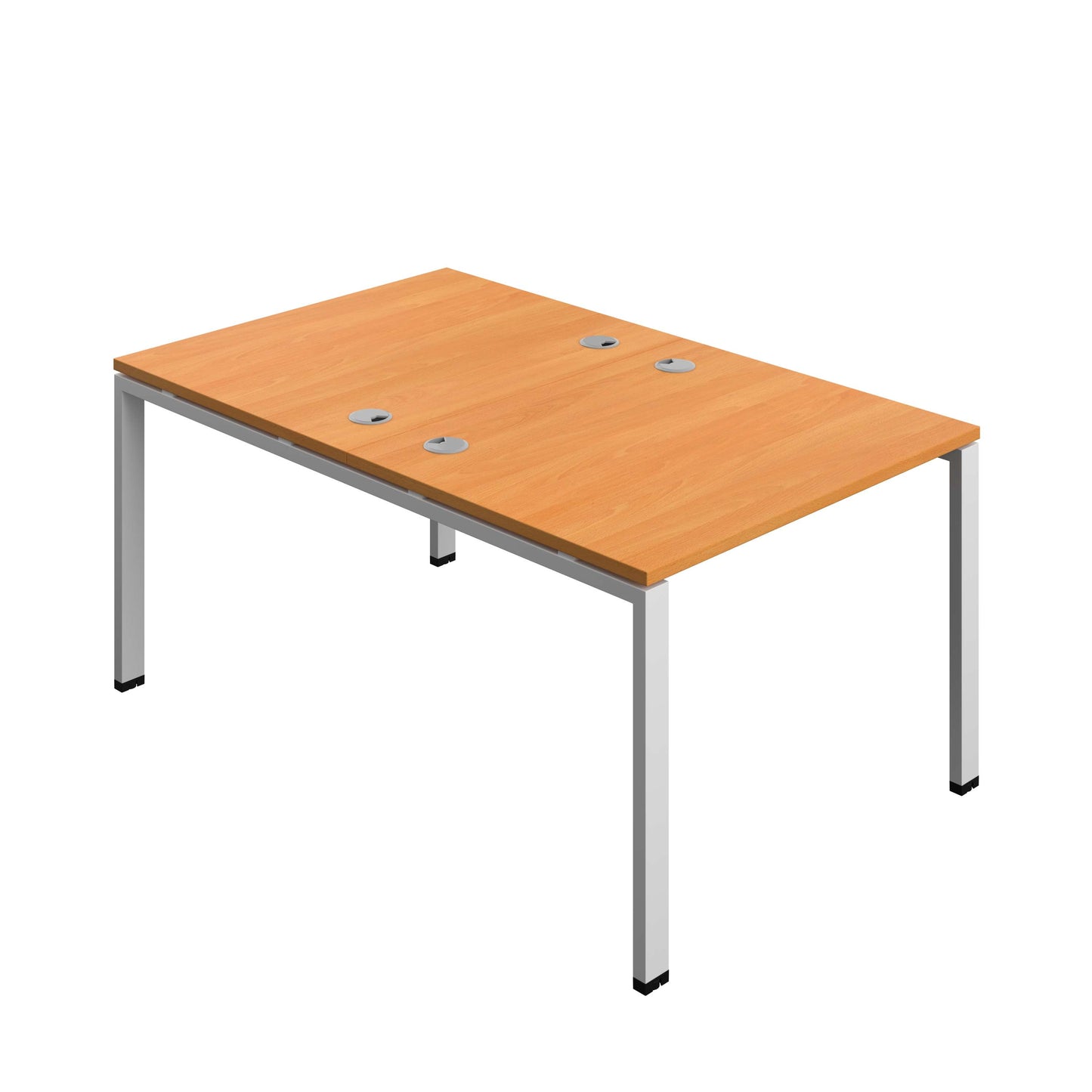Synergy Bench with Cable Ports: 2 Person (FSC) : Goal Post Leg : 1000 | 800 | Beech/Silver