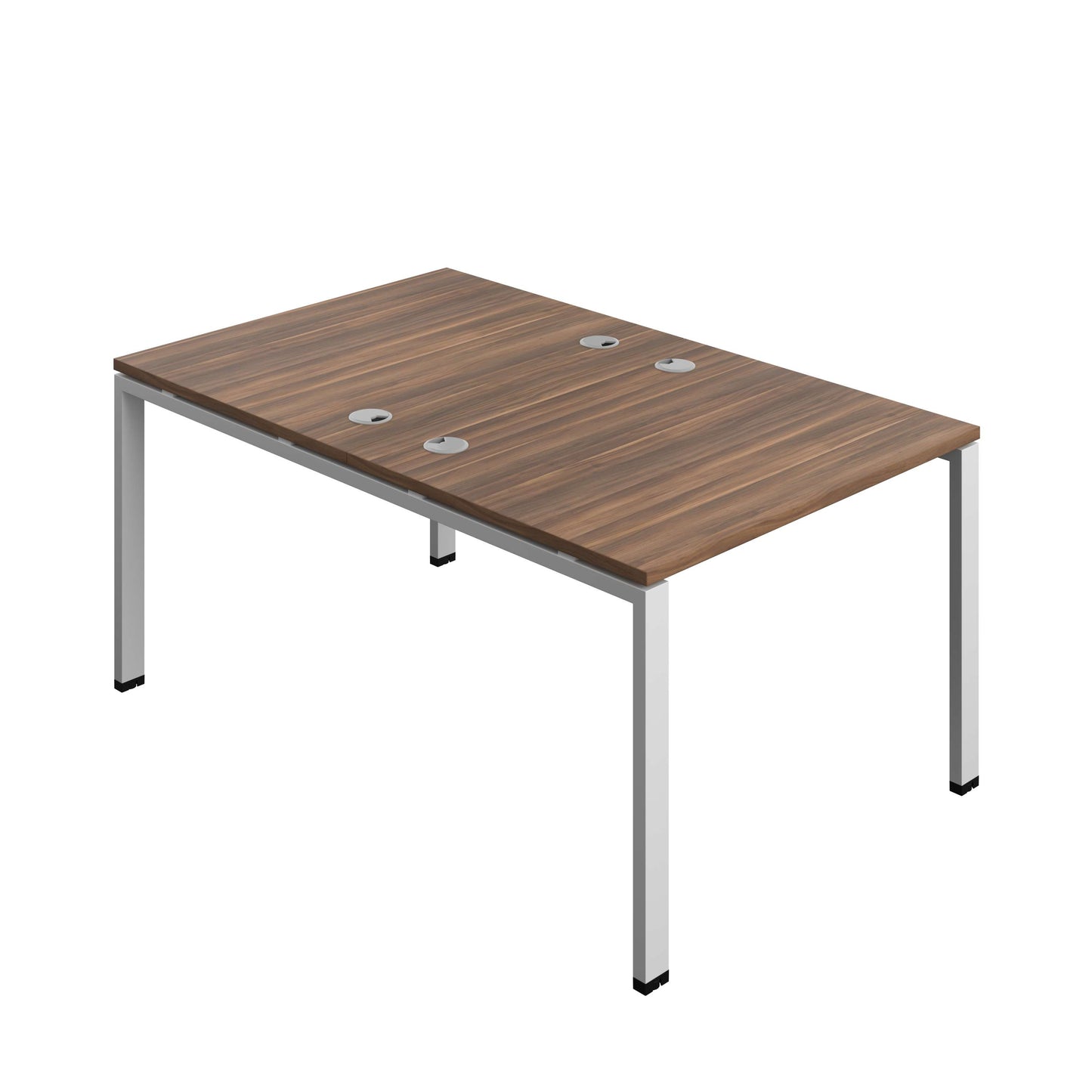 Synergy Bench with Cable Ports: 2 Person (FSC) : Goal Post Leg : 1000 | 800 | Dark Walnut/Silver