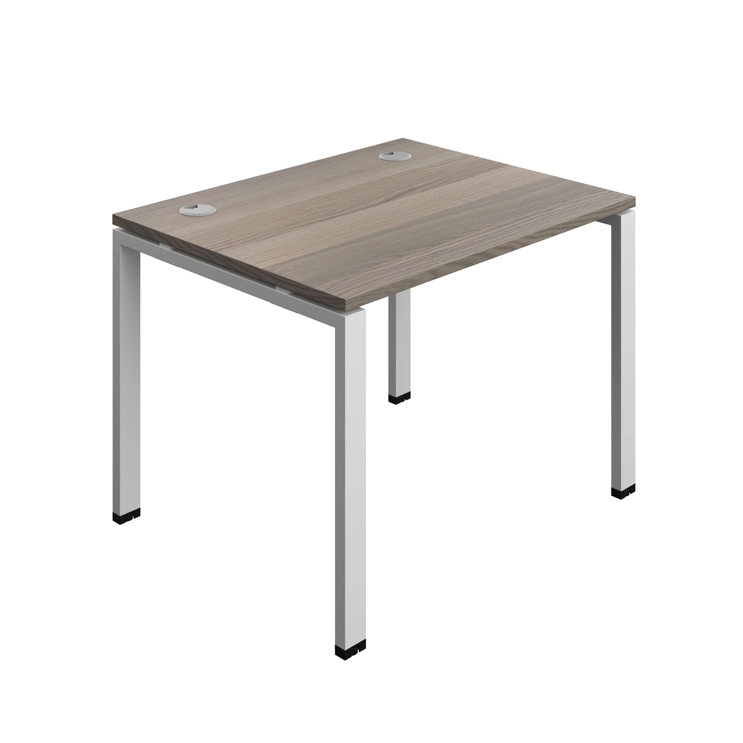 Synergy Bench with Cable Ports: 1 Person (FSC) : Goal Post Leg : 1000 | 800 | Grey Oak/Silver