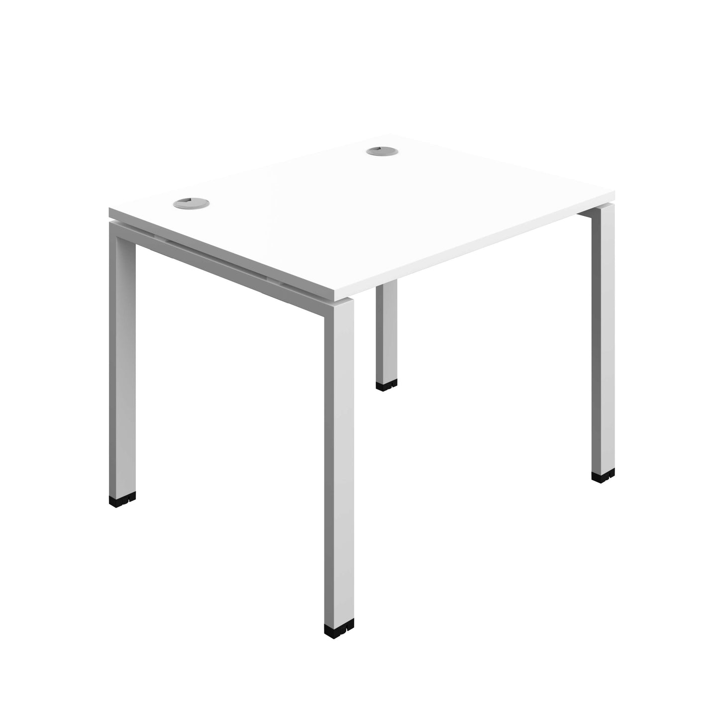 Synergy Bench with Cable Ports: 1 Person (FSC) : Goal Post Leg : 1000 | 800 | White/Silver