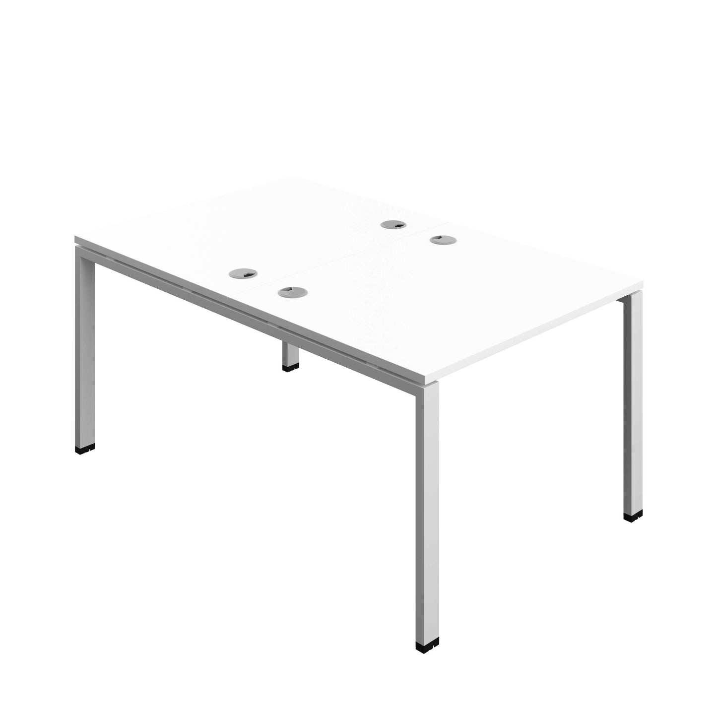 Synergy Bench with Cable Ports: 2 Person (FSC) : Goal Post Leg : 1000 | 800 | White/Silver