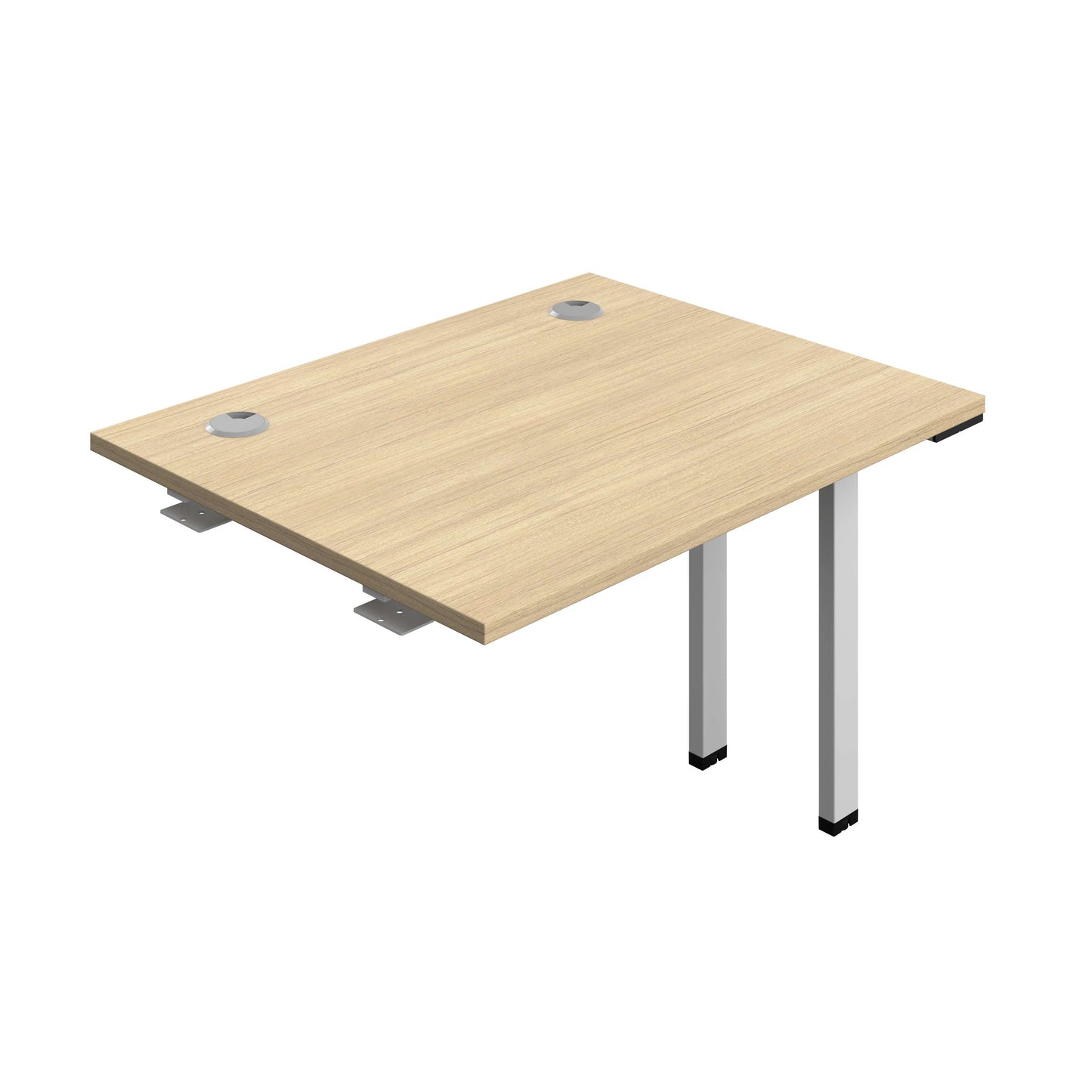 Synergy Bench Extension with Cable Ports: 1 Person (FSC) : 1000 | 800 | Nova Oak/Silver