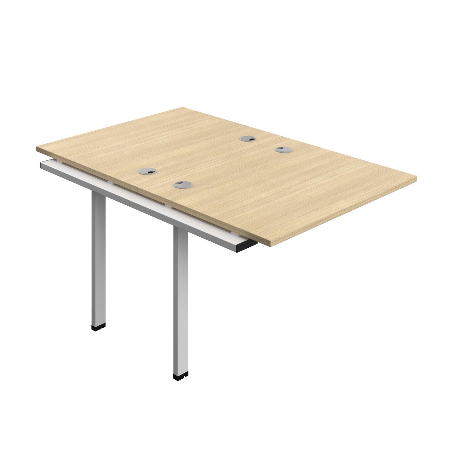 Synergy Bench Extension with Cable Ports: 2 Person (FSC) : 1000 | 800 | Nova Oak/Silver