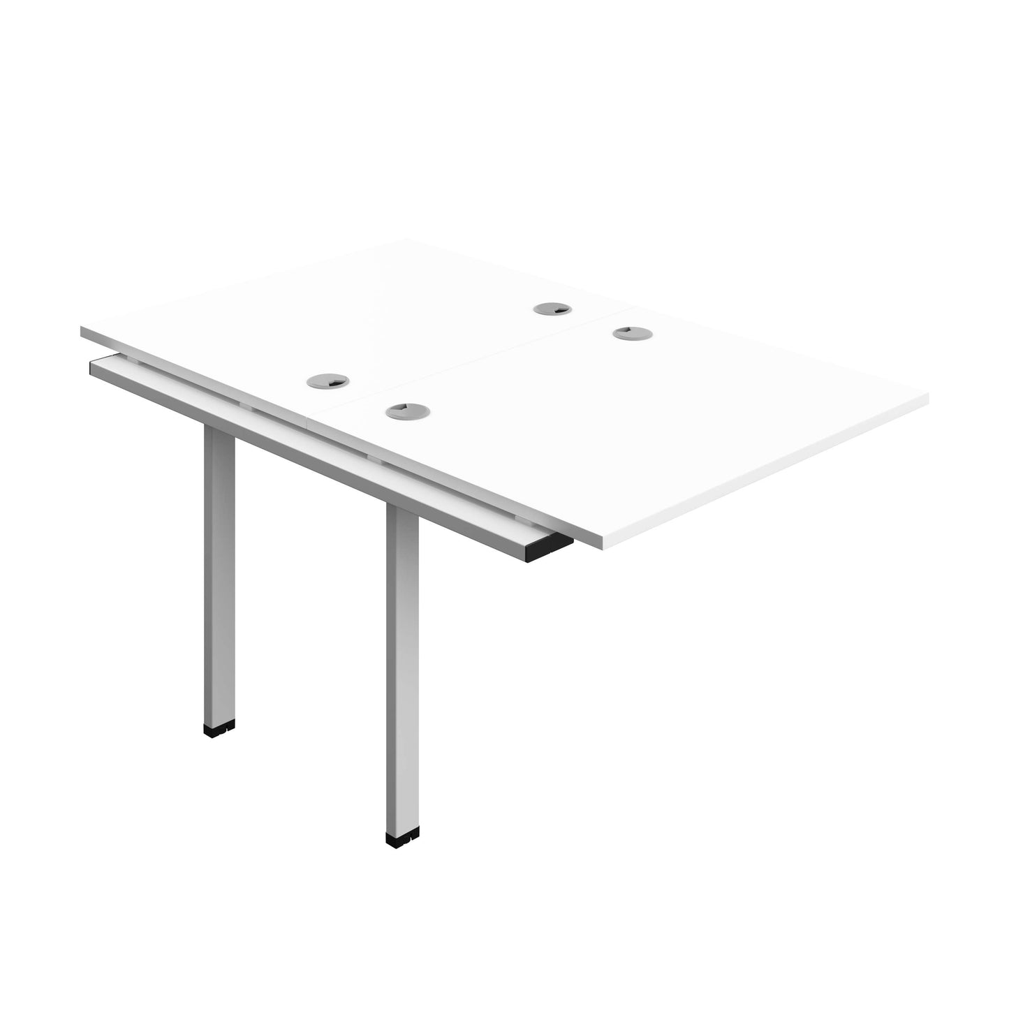 Synergy Bench Extension with Cable Ports: 2 Person (FSC) : 1000 | 800 | White/Silver