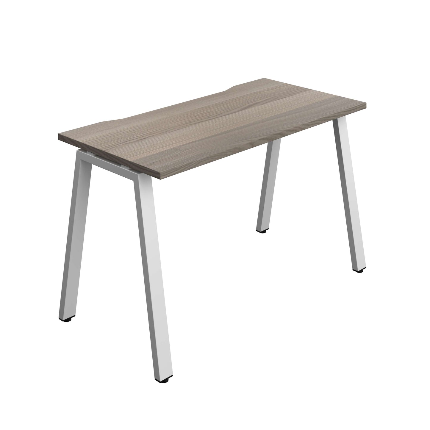 Synergy Bench with Cut Out: 1 Person (FSC) : A-Frame Leg : 1200 | 600 | Grey Oak/Silver