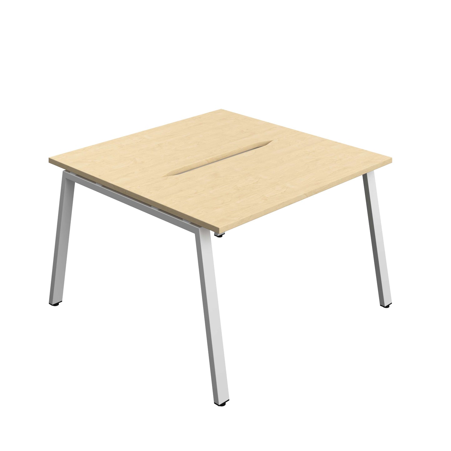 Synergy Bench with Cut Out: 2 Person (FSC) : A-Frame Leg : 1200 | 600 | Maple/Silver