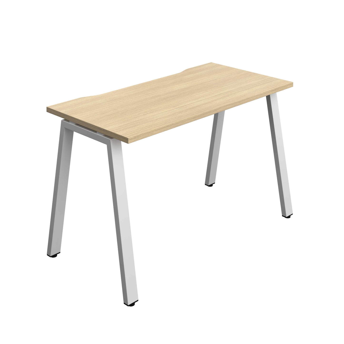 Synergy Bench with Cut Out: 1 Person (FSC) : A-Frame Leg : 1200 | 600 | Nova Oak/Silver