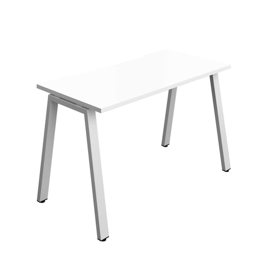 Synergy Bench with Cut Out: 1 Person (FSC) : A-Frame Leg : 1200 | 600 | White/Silver