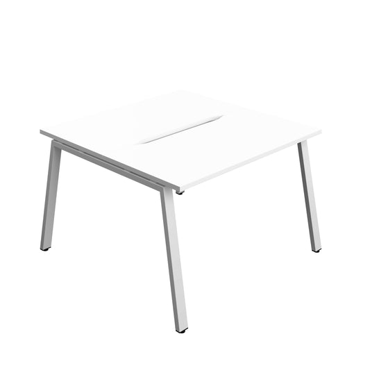 Synergy Bench with Cut Out: 2 Person (FSC) : A-Frame Leg : 1200 | 600 | White/Silver