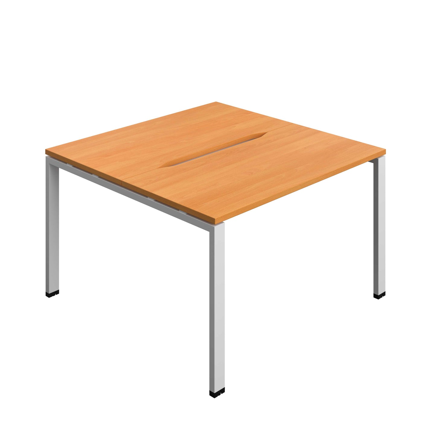 Synergy Bench with Cut Out: 2 Person (FSC) : Goal Post Leg : 1200 | 600 | Beech/Silver