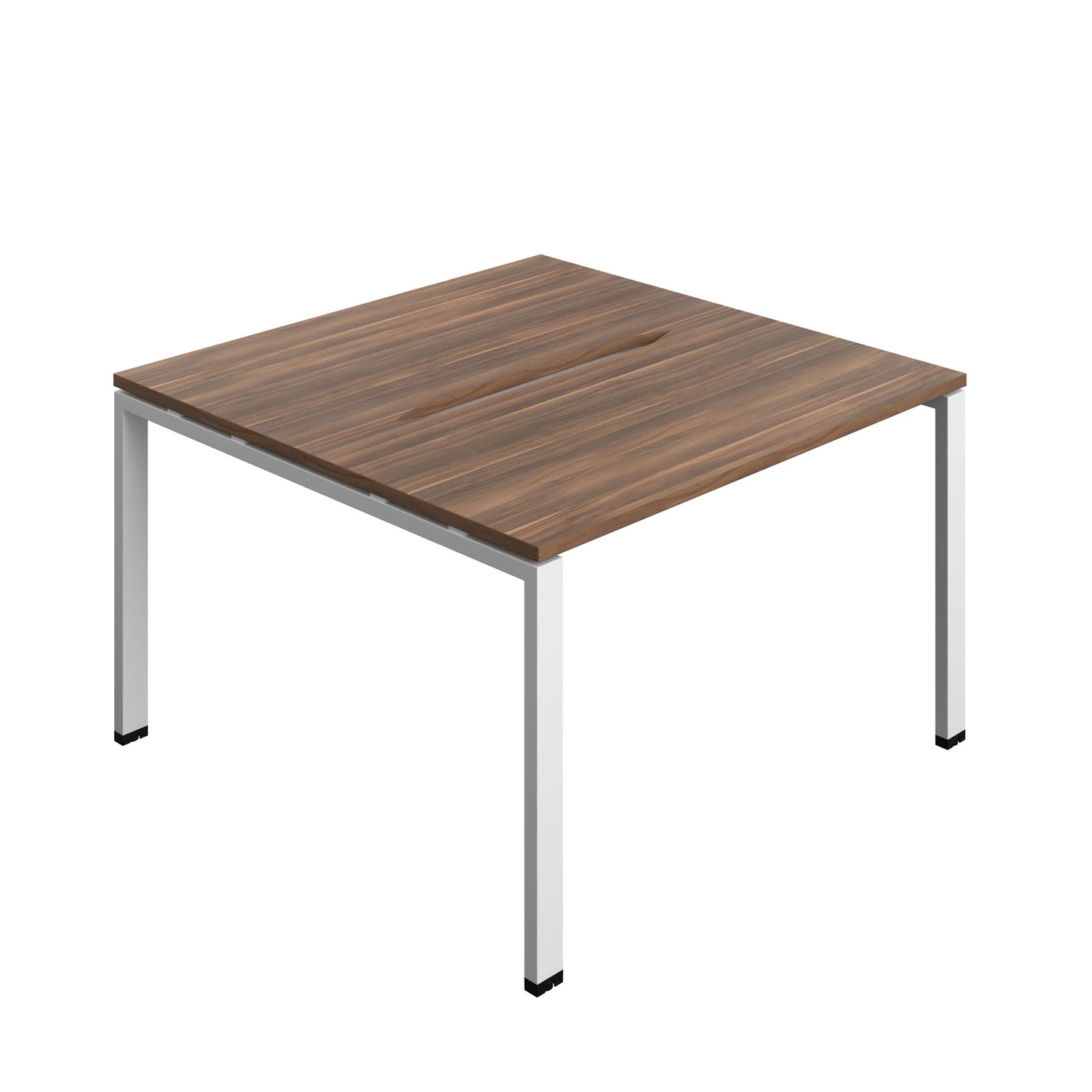 Synergy Bench with Cut Out: 2 Person (FSC) : Goal Post Leg : 1200 | 600 | Dark Walnut/White