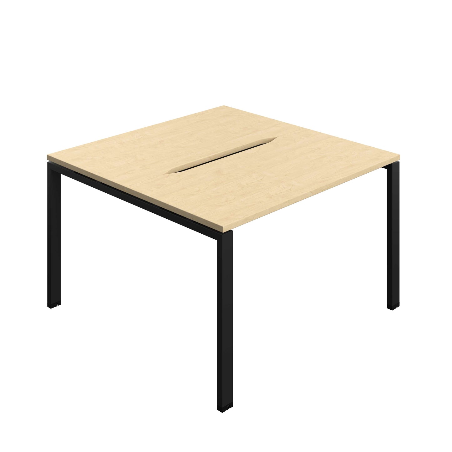 Synergy Bench with Cut Out: 2 Person (FSC) : Goal Post Leg : 1200 | 600 | Maple/Black