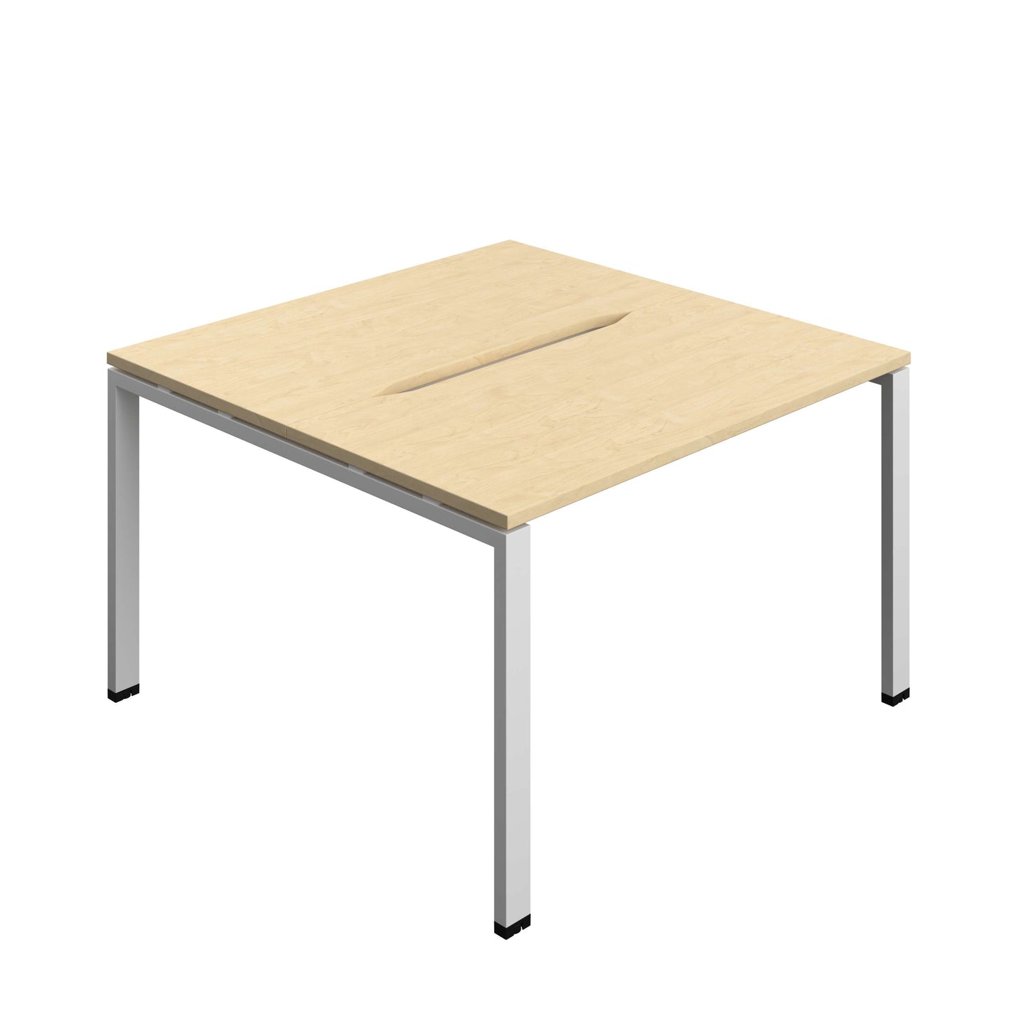 Synergy Bench with Cut Out: 2 Person (FSC) : Goal Post Leg : 1200 | 600 | Maple/Silver