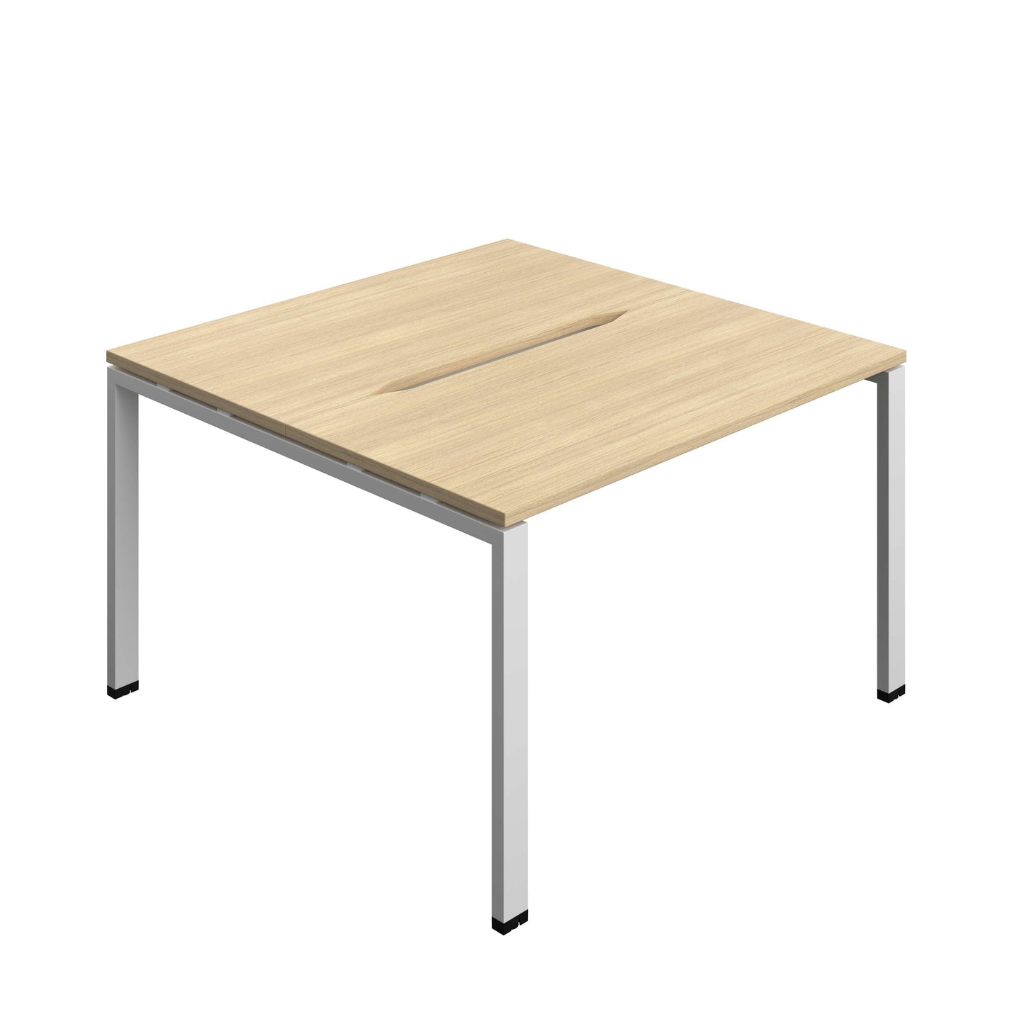 Synergy Bench with Cut Out: 2 Person (FSC) : Goal Post Leg : 1200 | 600 | Nova Oak/Silver