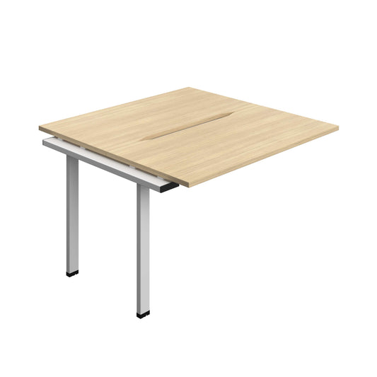 Synergy Bench Extension with Cut Out: 2 Person (FSC) : 1200 | 600 | Nova Oak/Silver