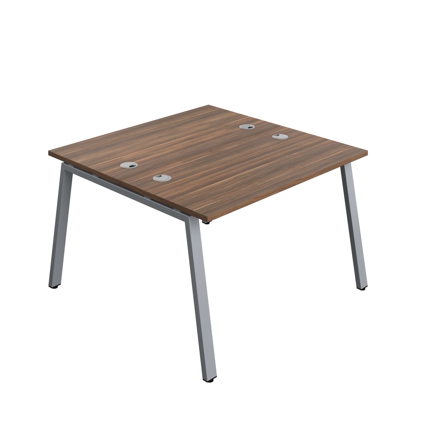 Synergy Bench with Cable Ports: 2 Person (FSC) : A-Frame Leg : 1200 | 600 | Dark Walnut/Silver