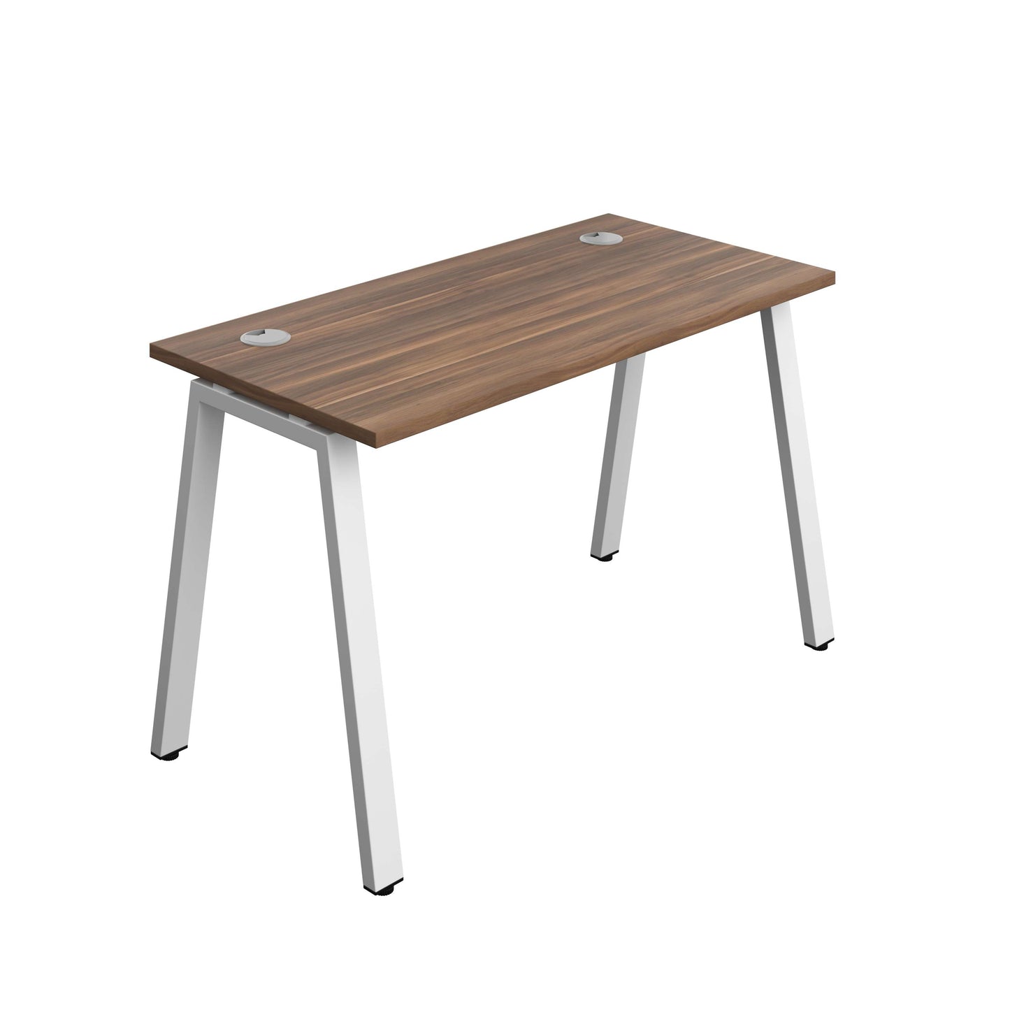 Synergy Bench with Cable Ports: 1 Person (FSC) : A-Frame Leg : 1200 | 600 | Dark Walnut/White