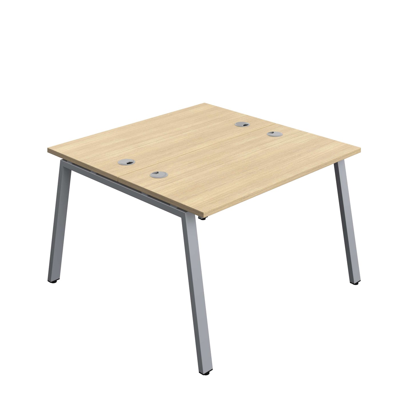 Synergy Bench with Cable Ports: 2 Person (FSC) : A-Frame Leg : 1200 | 600 | Nova Oak/Silver