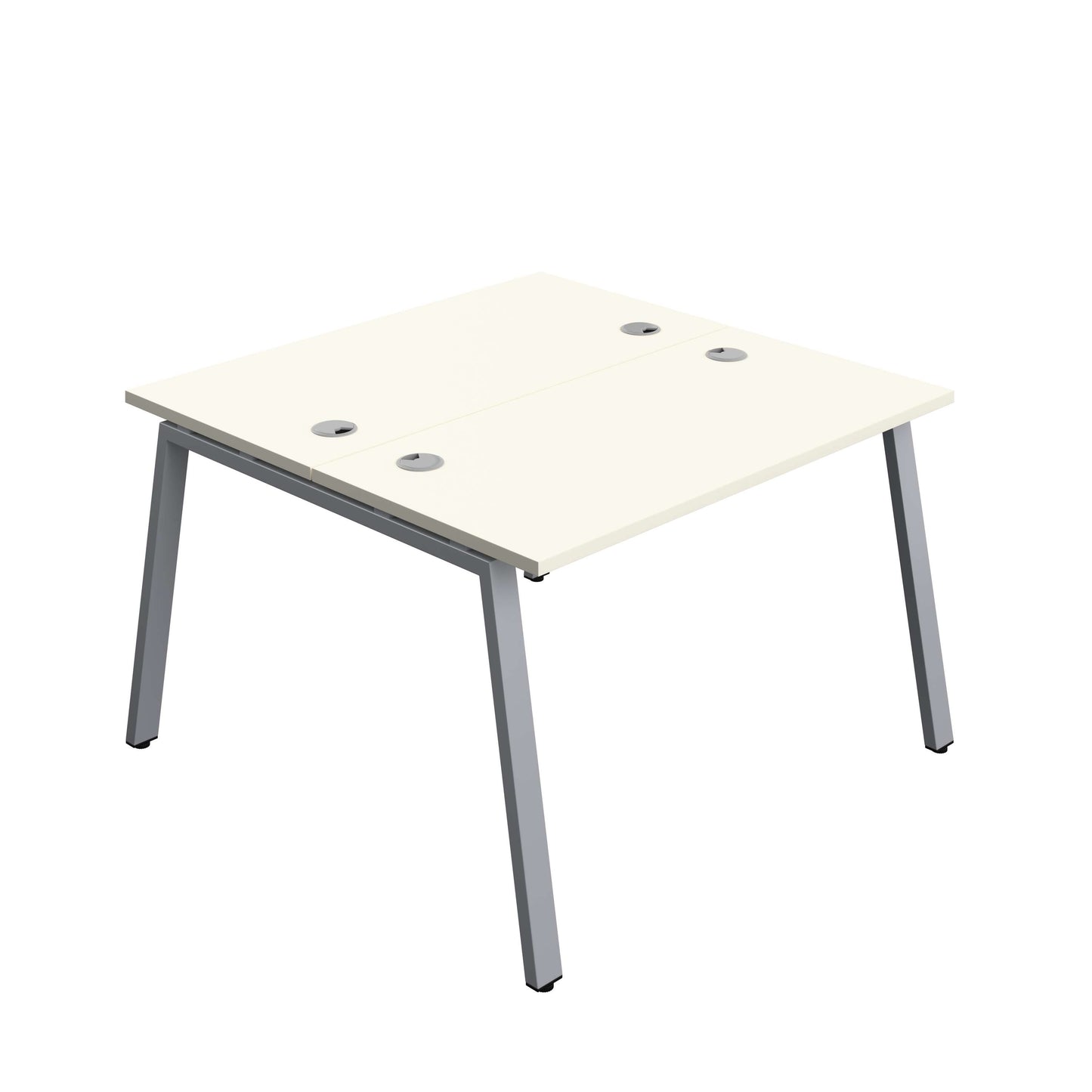 Synergy Bench with Cable Ports: 2 Person (FSC) : A-Frame Leg : 1200 | 600 | White/Silver