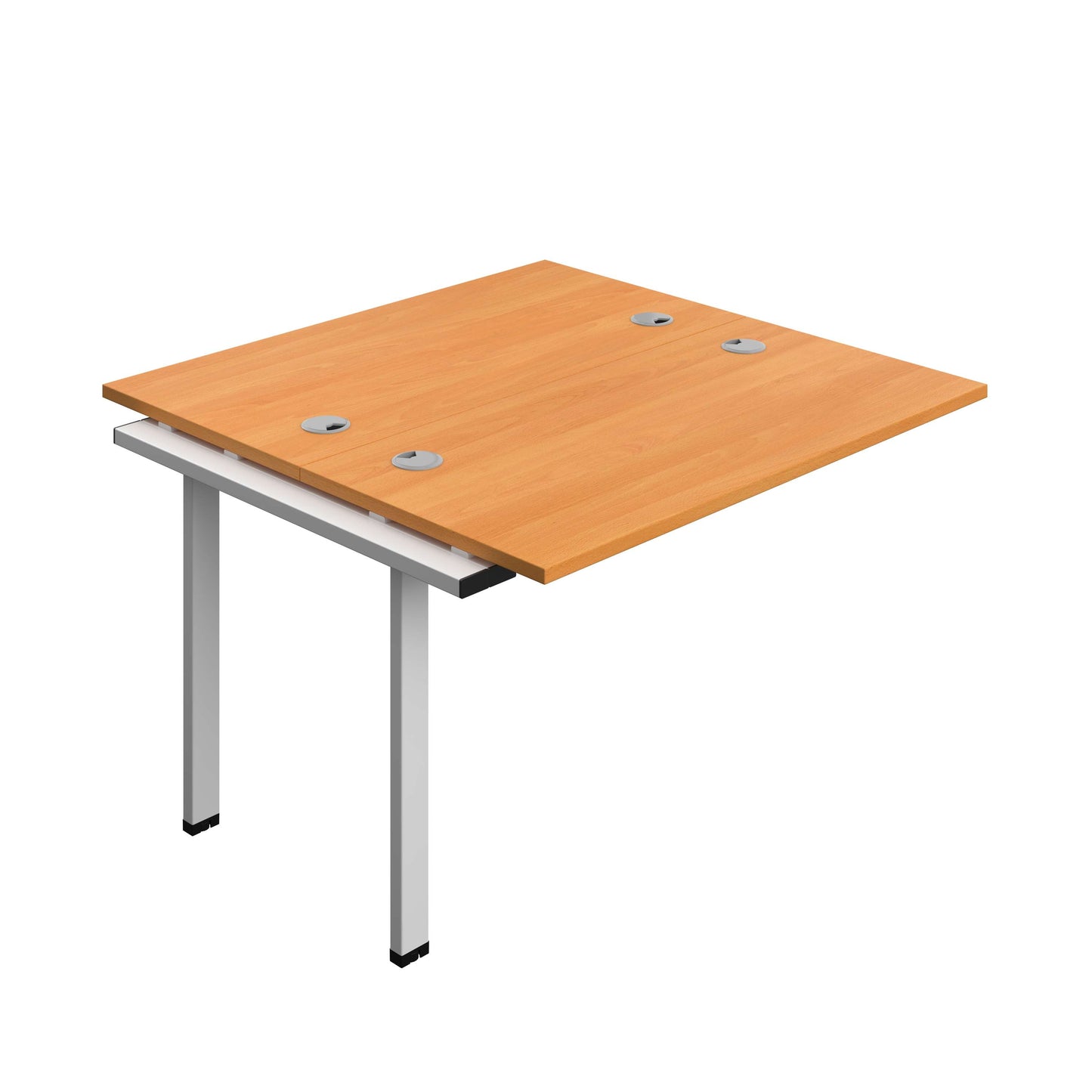 Synergy Bench Extension with Cable Ports: 2 Person (FSC) : 1200 | 600 | Beech/Silver