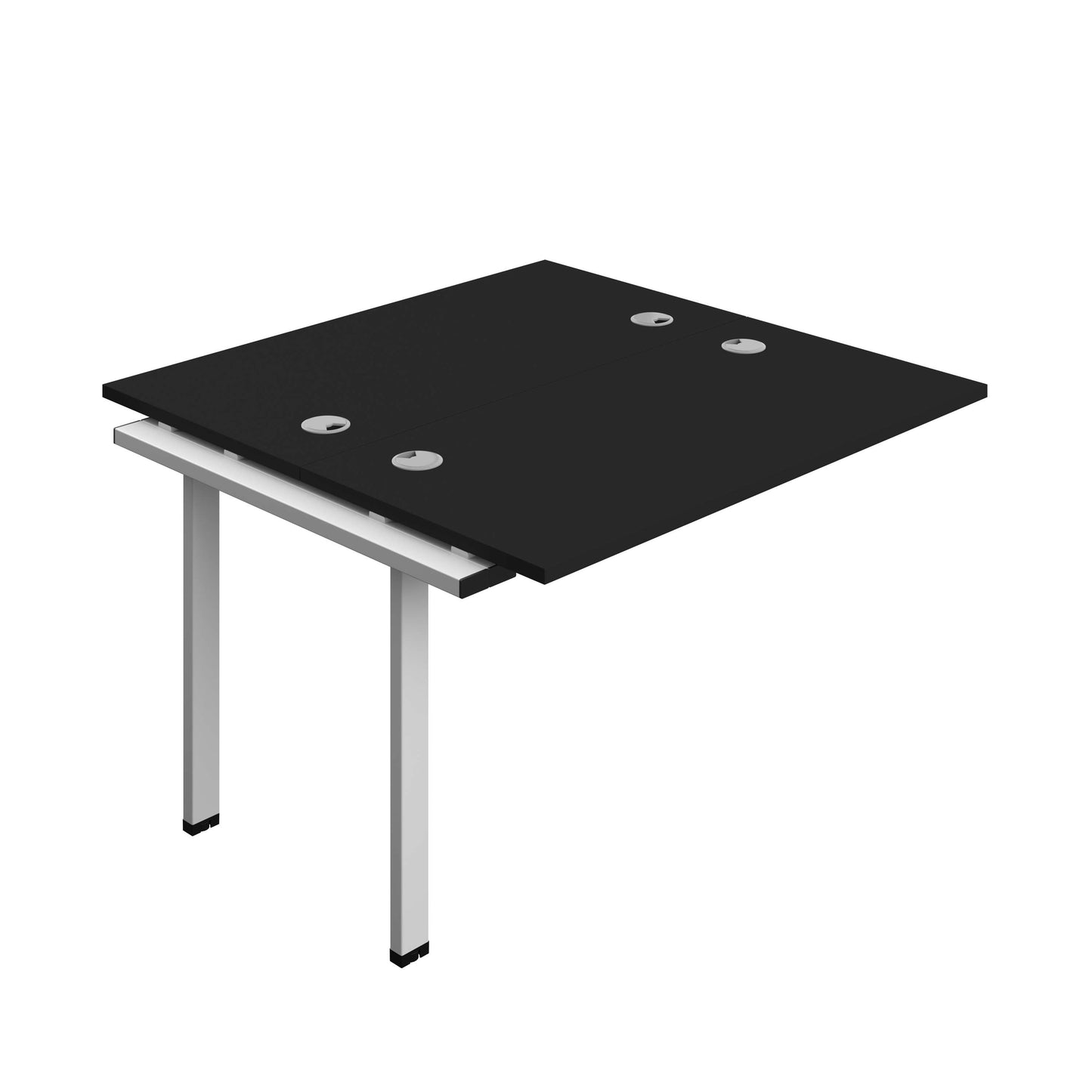 Synergy Bench Extension with Cable Ports: 2 Person (FSC) : 1200 | 600 | Black/Silver