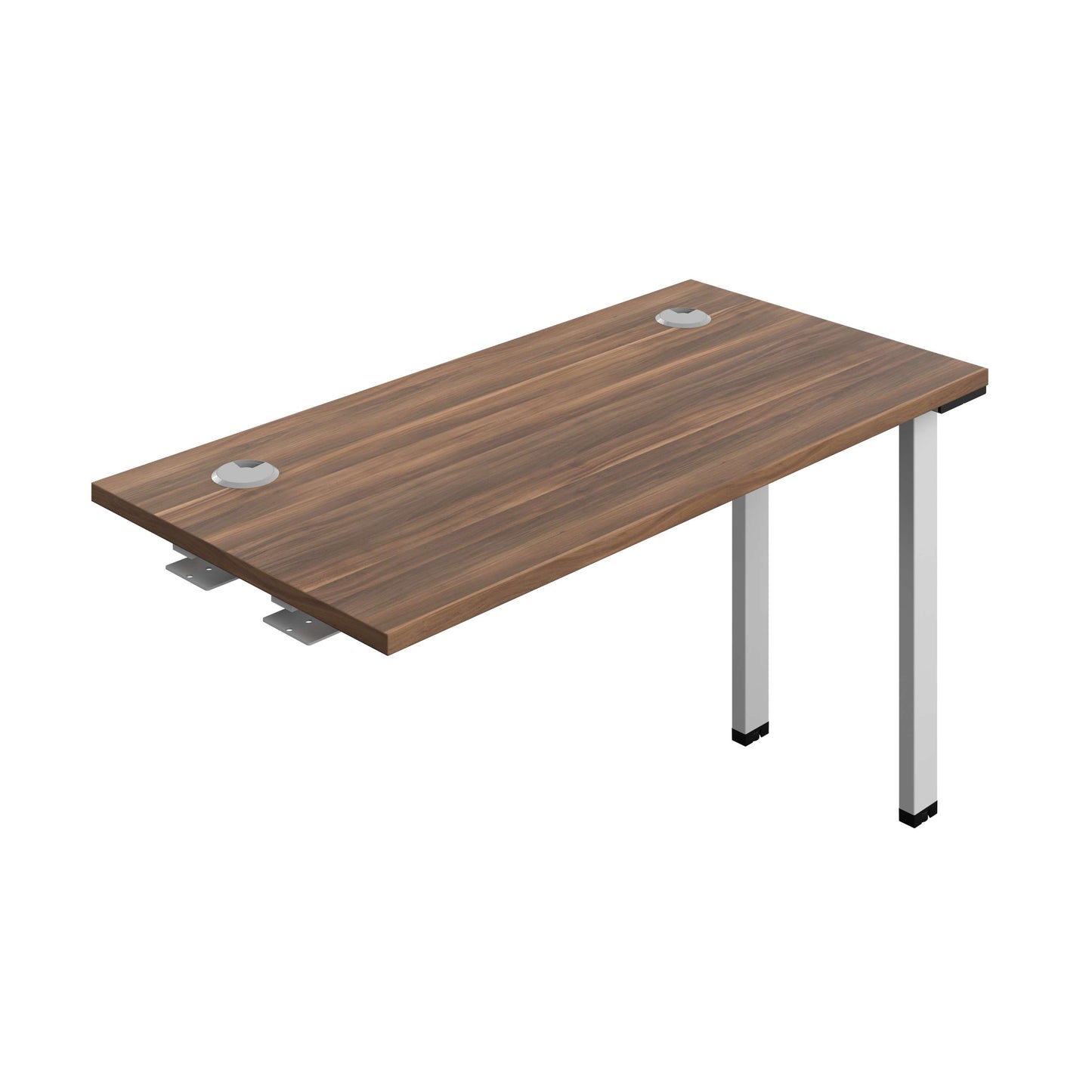 Synergy Bench Extension with Cable Ports: 1 Person (FSC) : 1200 | 600 | Dark Walnut/Silver