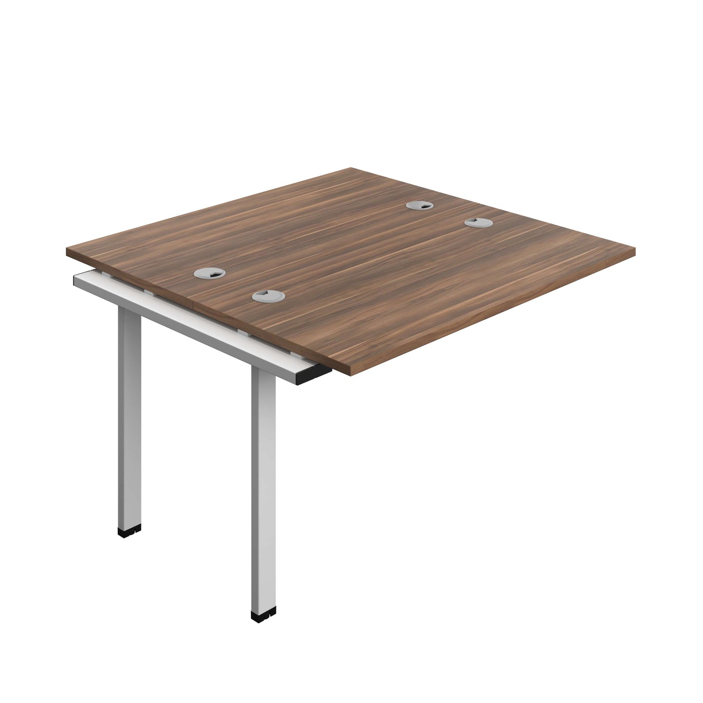 Synergy Bench Extension with Cable Ports: 2 Person (FSC) : 1200 | 600 | Dark Walnut/Silver