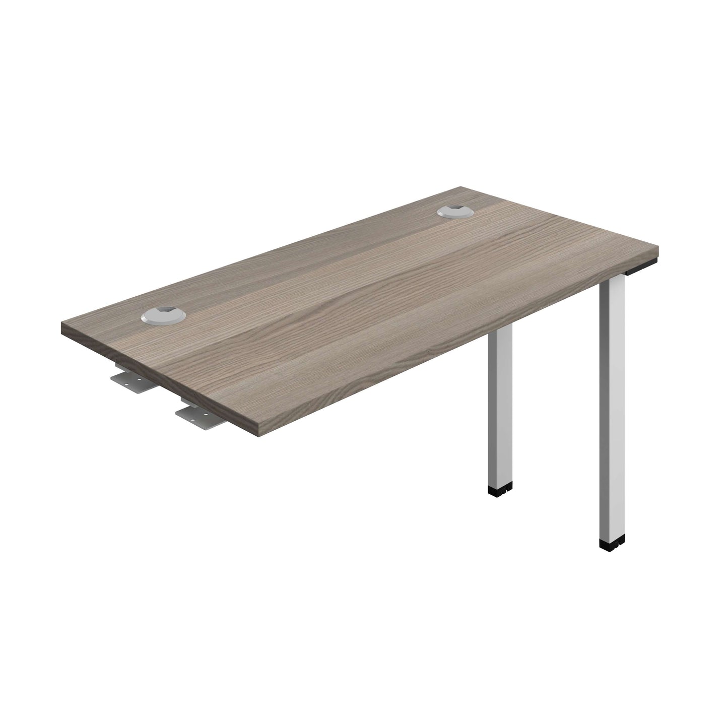 Synergy Bench Extension with Cable Ports: 1 Person (FSC) : 1200 | 600 | Grey Oak/Silver