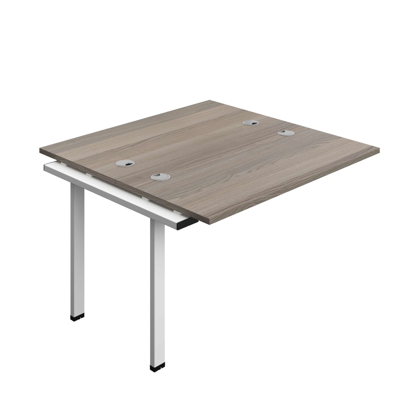 Synergy Bench Extension with Cable Ports: 2 Person (FSC) : 1200 | 600 | Grey Oak/White