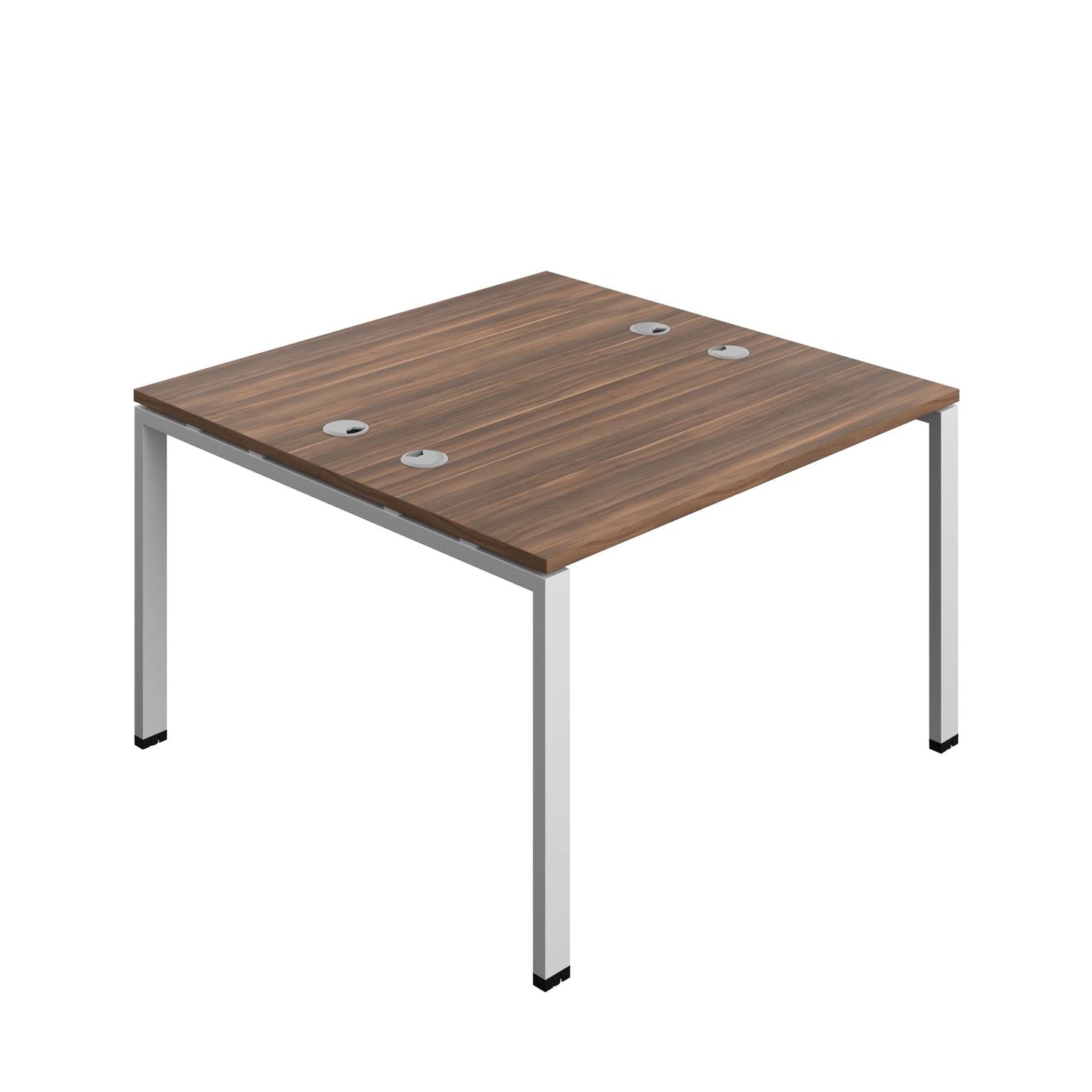 Synergy Bench with Cable Ports: 2 Person (FSC) : Goal Post Leg : 1200 | 600 | Dark Walnut/Silver