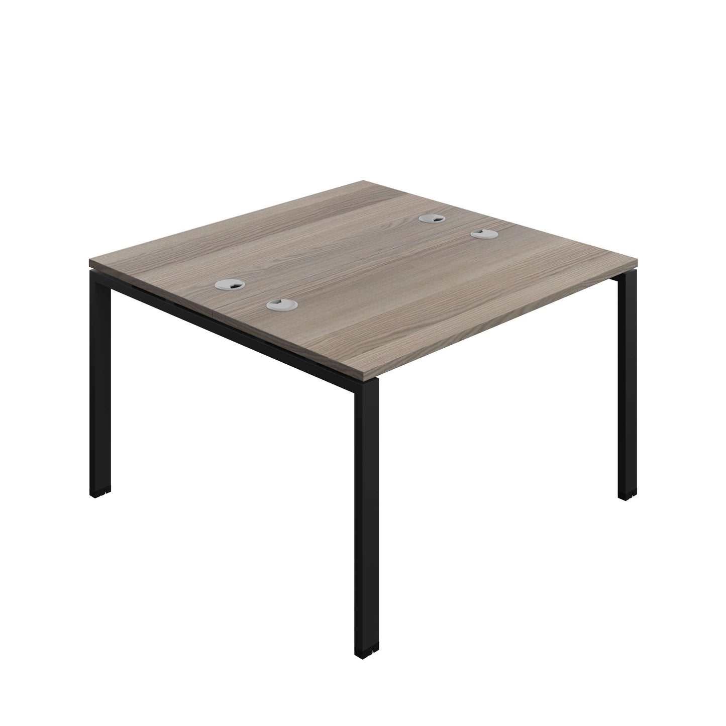 Synergy Bench with Cable Ports: 2 Person (FSC) : Goal Post Leg : 1200 | 600 | Grey Oak/Black