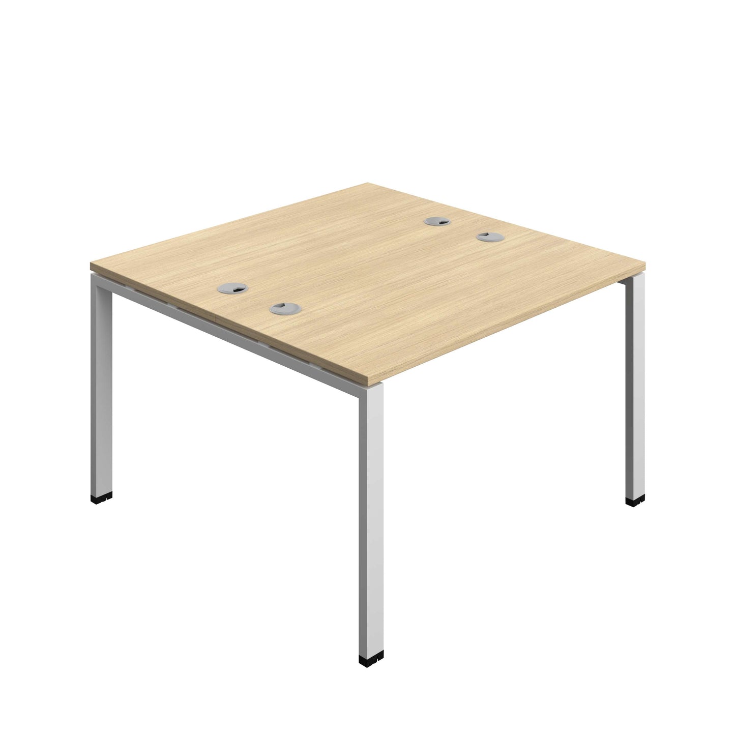Synergy Bench with Cable Ports: 2 Person (FSC) : Goal Post Leg : 1200 | 600 | Nova Oak/Silver