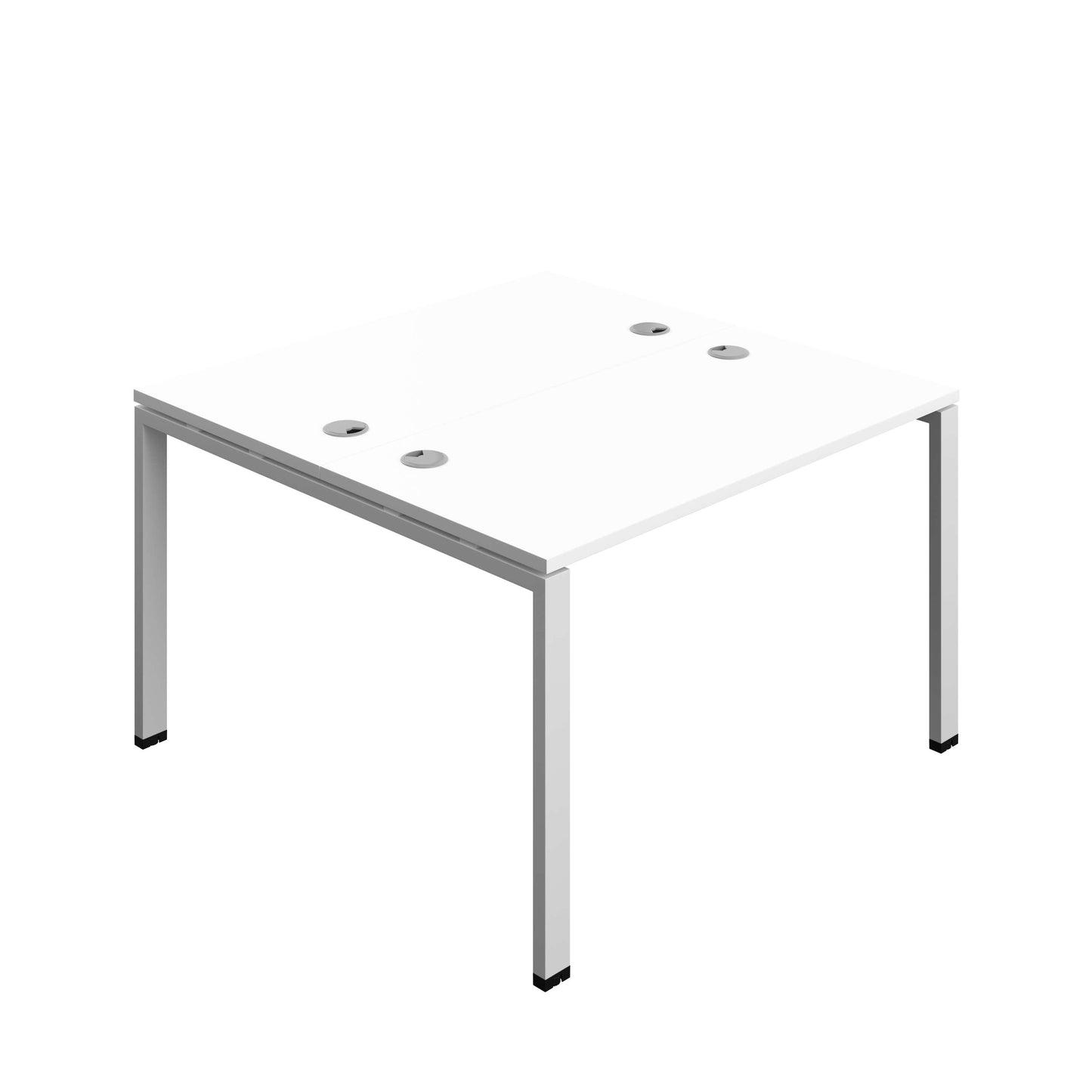 Synergy Bench with Cable Ports: 2 Person (FSC) : Goal Post Leg : 1200 | 600 | White/Silver