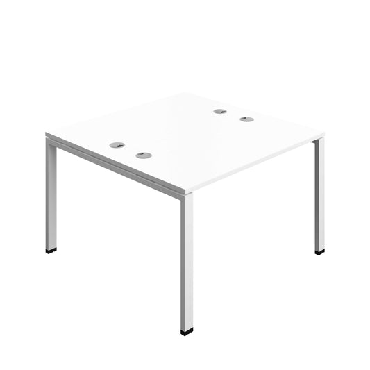 Synergy Bench with Cable Ports: 2 Person (FSC) : Goal Post Leg : 1200 | 600 | White/White