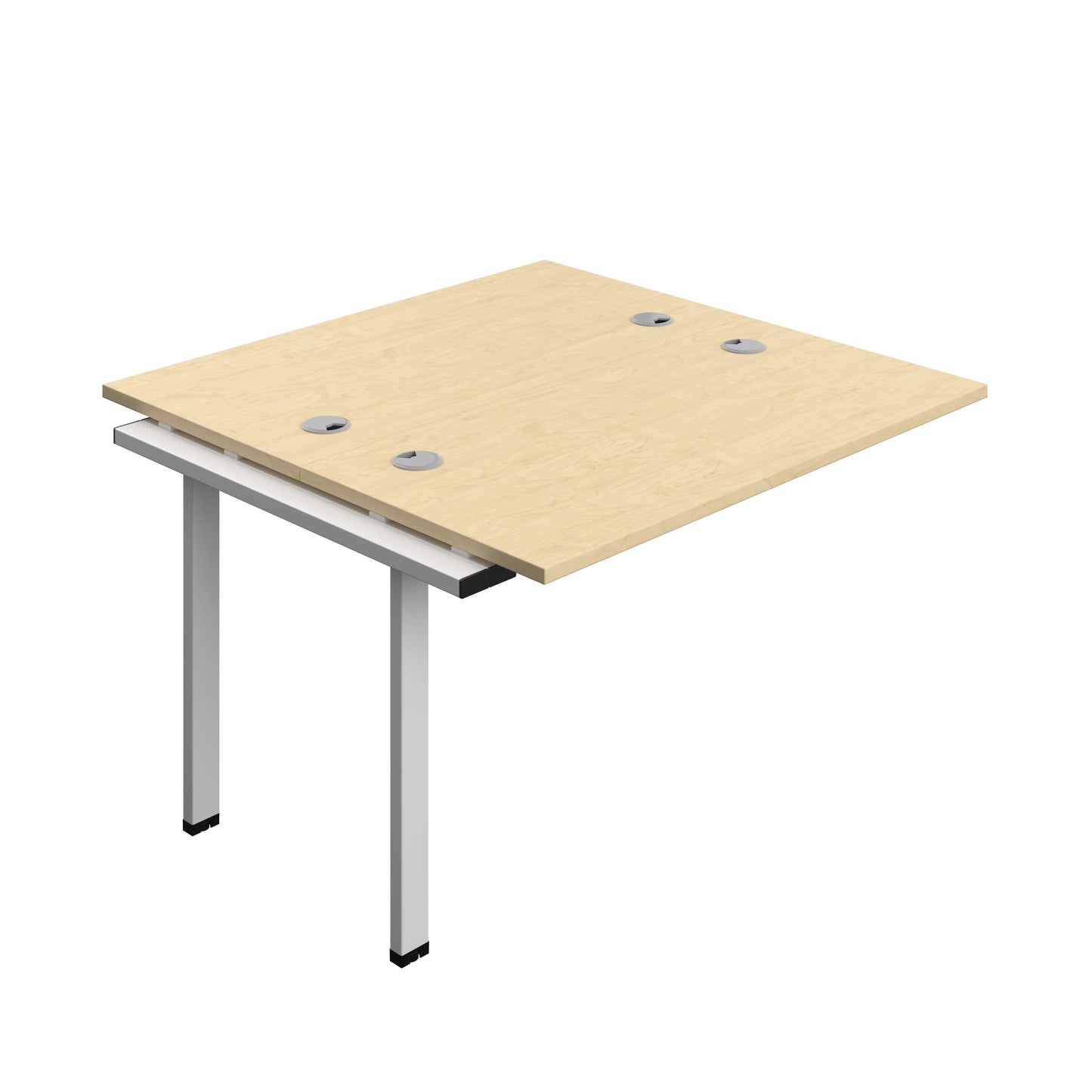 Synergy Bench Extension with Cable Ports: 2 Person (FSC) : 1200 | 600 | Maple/Silver