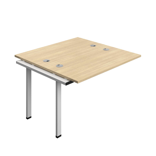 Synergy Bench Extension with Cable Ports: 2 Person (FSC) : 1200 | 600 | Nova Oak/Silver