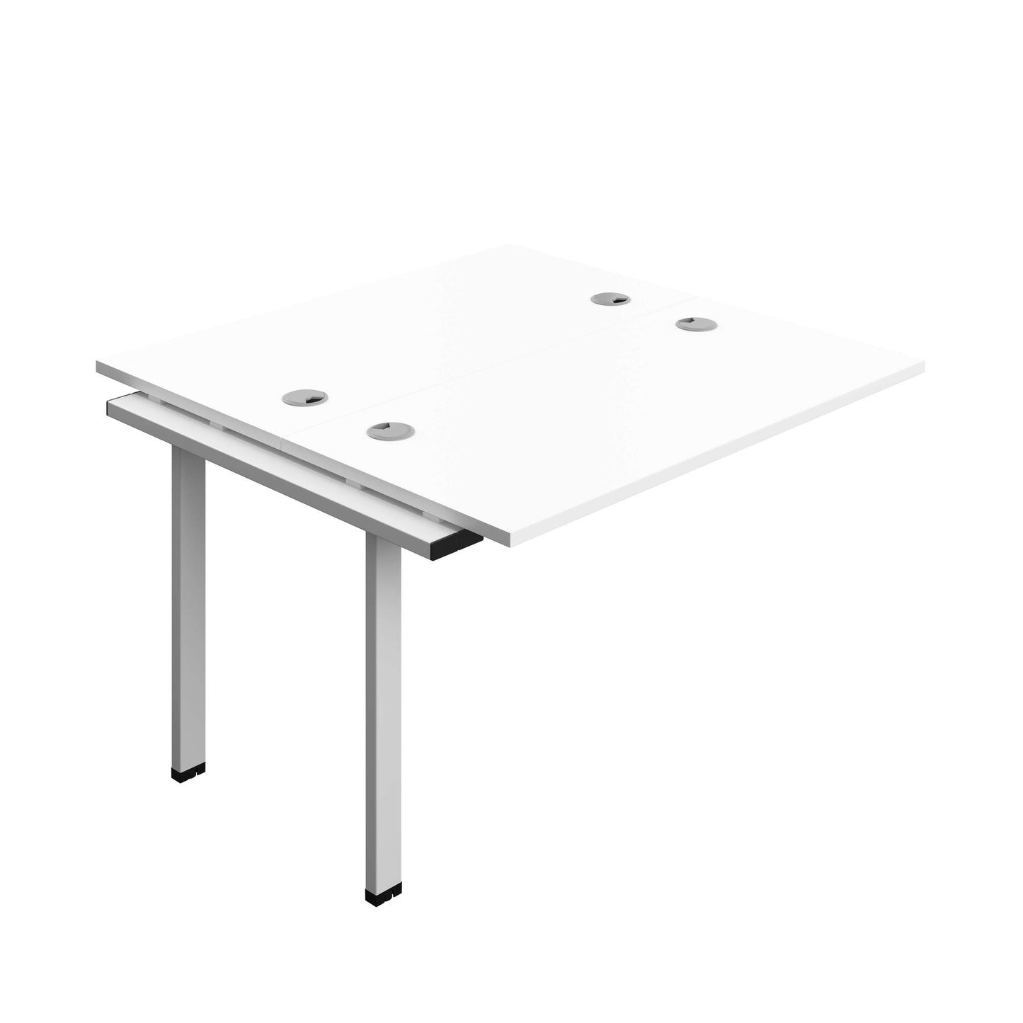 Synergy Bench Extension with Cable Ports: 2 Person (FSC) : 1200 | 600 | White/Silver