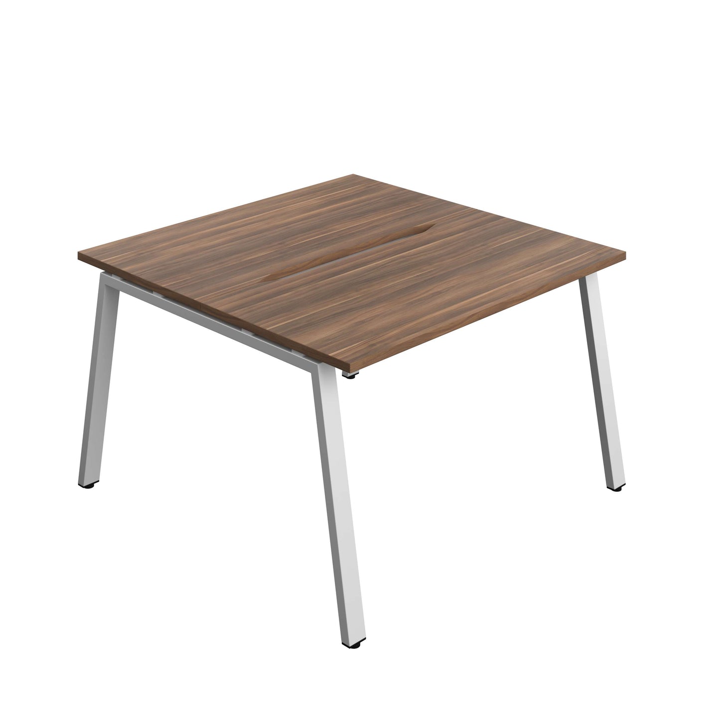 Synergy Bench with Cut Out: 2 Person (FSC) : A-Frame Leg : 1200 | 700 | Dark Walnut/Silver