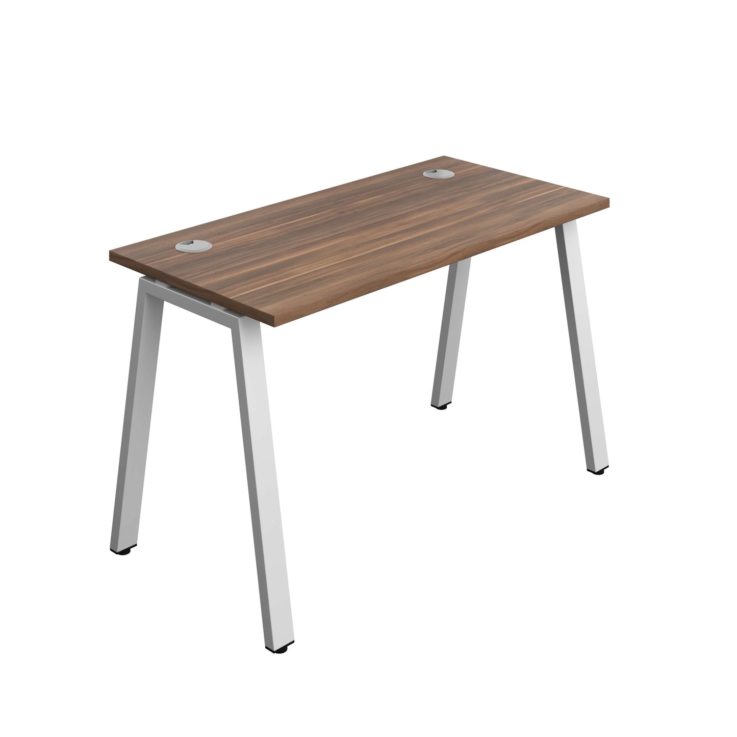 Synergy Bench with Cable Ports: 1 Person (FSC) : A-Frame Leg : 1200 | 700 | Dark Walnut/Silver