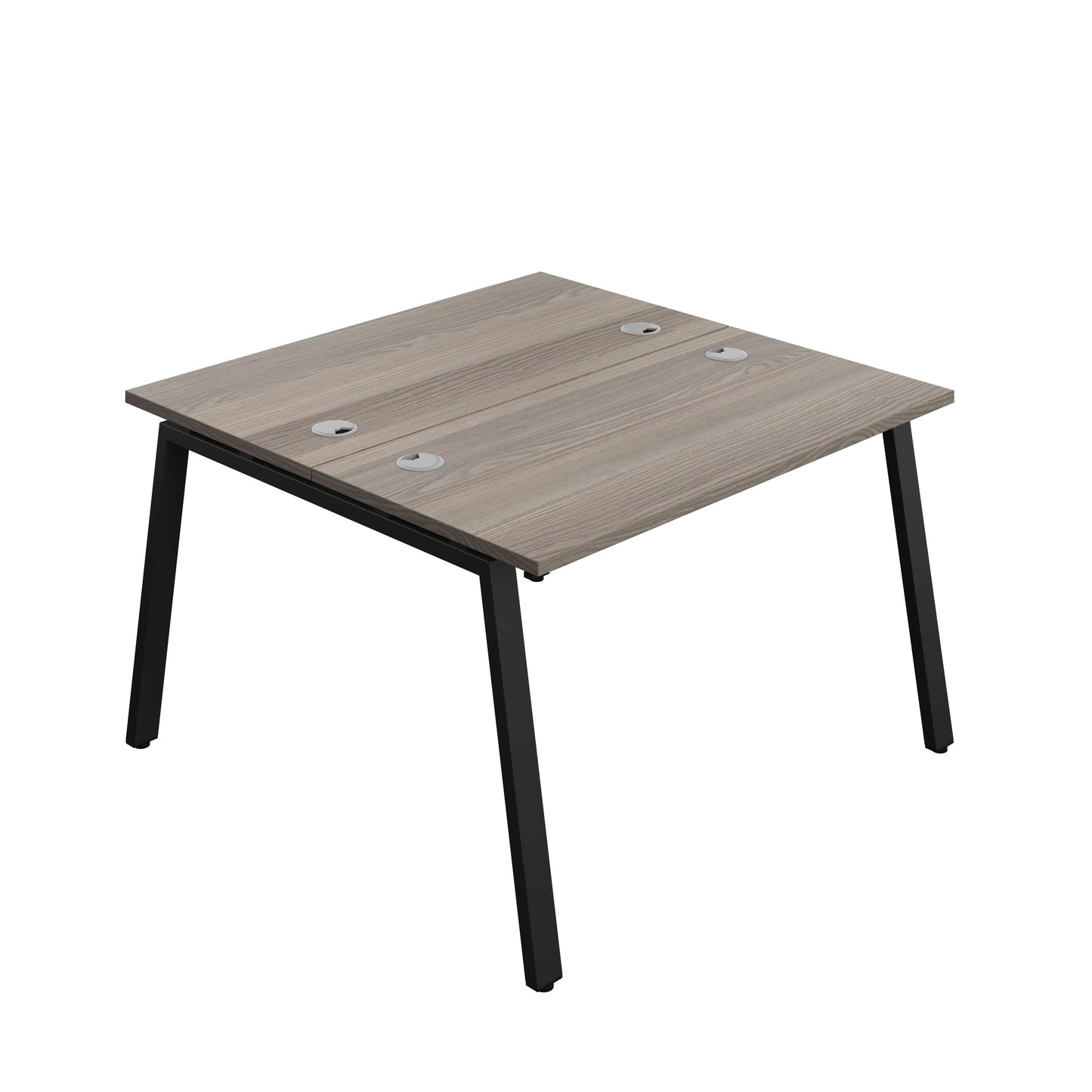 Synergy Bench with Cable Ports: 2 Person (FSC) : A-Frame Leg : 1200 | 700 | Grey Oak/Black